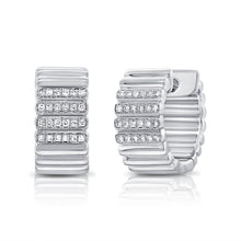 Load image into Gallery viewer, 14K Gold &amp; Diamond Huggie Earrings