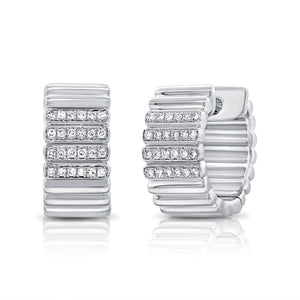 14K Gold & Diamond Huggie Earrings