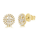 14K Gold Diamond Smiley Face Stud Earrings - 0.22 CT