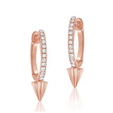 14K Gold & Diamond Huggie Earrings- 0.07 ct.