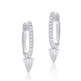 14K Gold & Diamond Huggie Earrings- 0.07 ct.