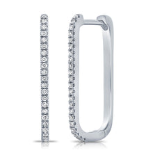 Load image into Gallery viewer, 14K Gold &amp; Diamond Rectangle Hoop Earrings