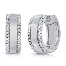 Load image into Gallery viewer, 14k Gold &amp; Diamond Huggie Earrings