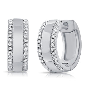 14k Gold & Diamond Huggie Earrings