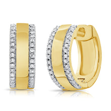 Load image into Gallery viewer, 14k Gold &amp; Diamond Huggie Earrings