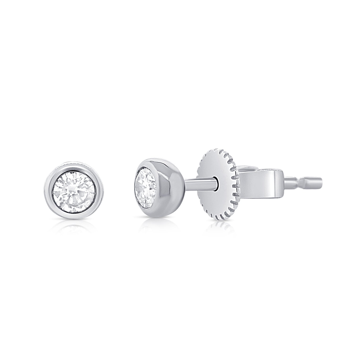14K Gold & Diamond Stud Earrings - 0.18ct