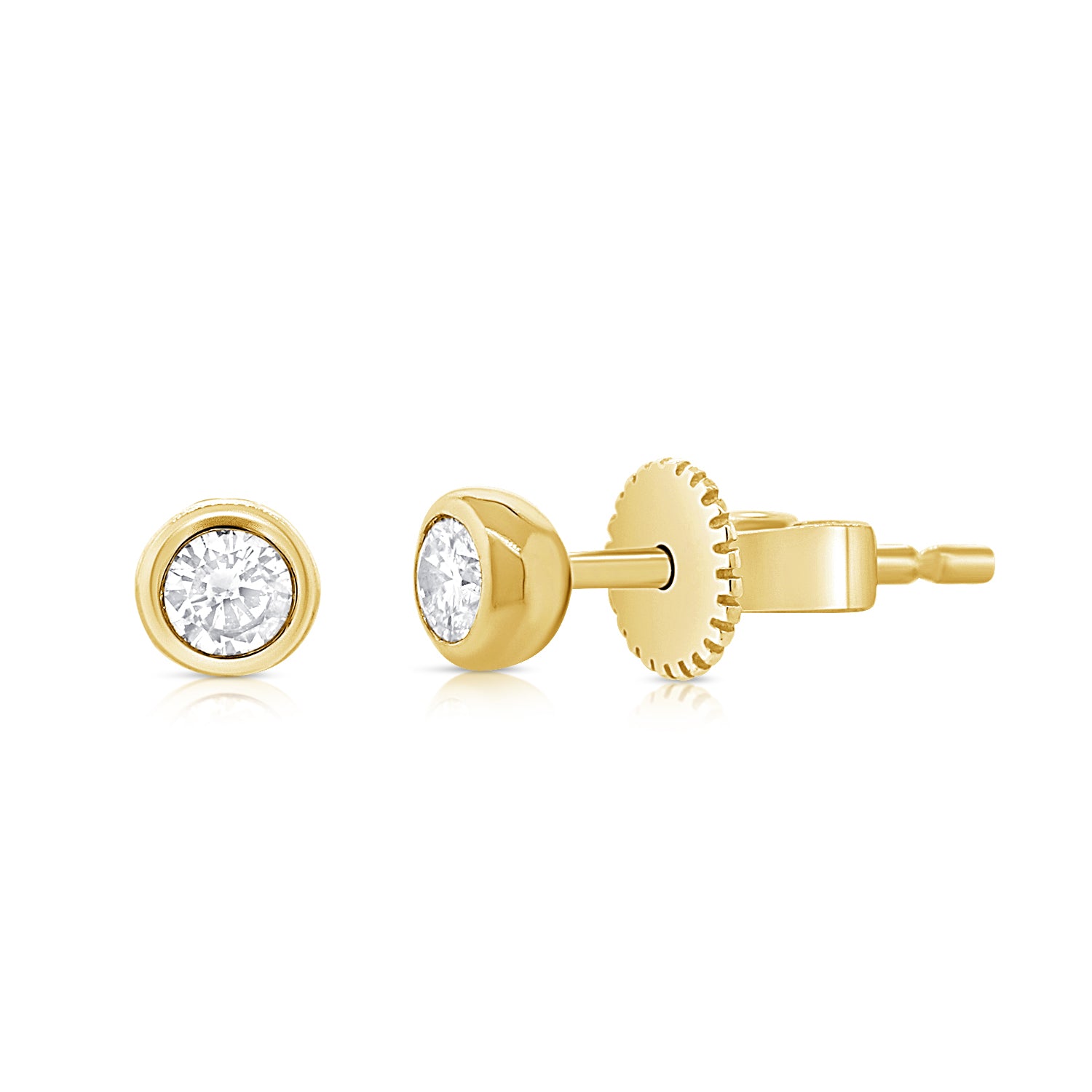 14K Gold & Diamond Stud Earrings - 0.18ct