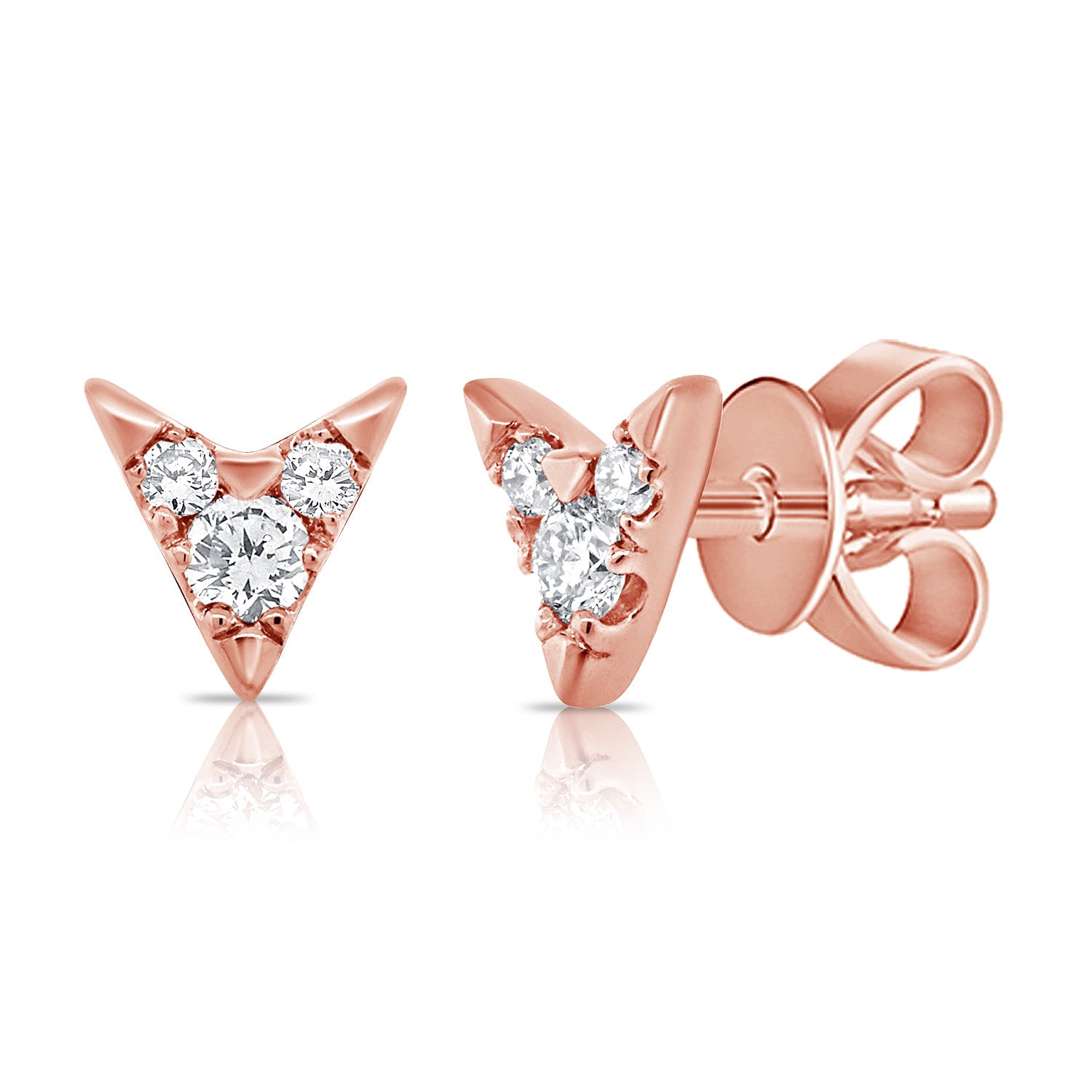 14K Gold Diamond Stud Earrings - 0.13 CT