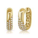 14K Gold Diamond Hoop Earrings - 0.41 CT
