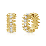 14K Gold Diamond Hoop Earrings -0.25 CT