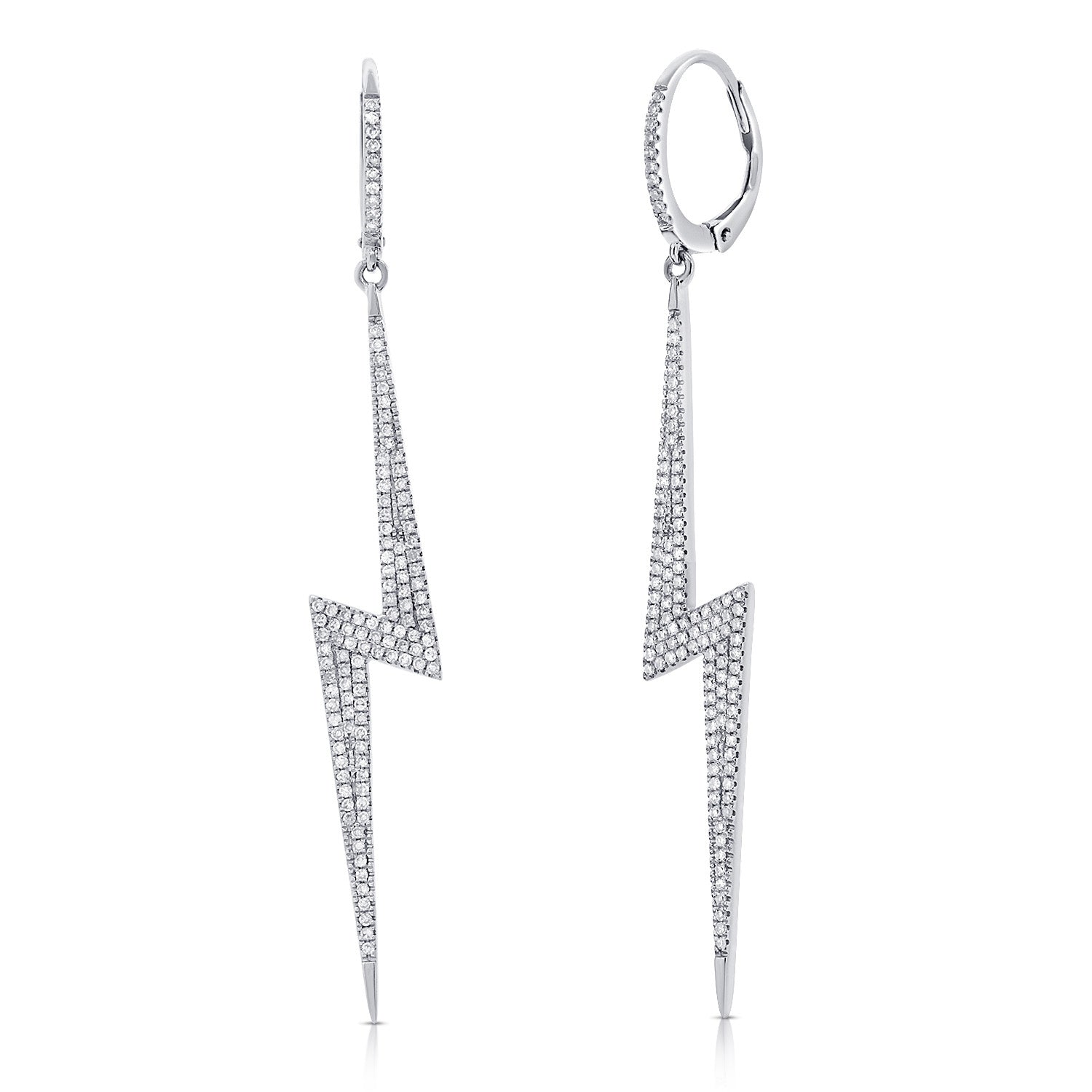 Powerful and Striking Lightning Bolt Sterling Silver Dangle Earrings   Walmartcom