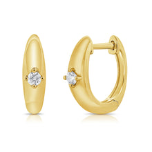 Load image into Gallery viewer, 14K Gold Diamond Hoop Earring