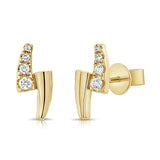 14K Gold Diamond Stud Earrings - 1.02 CT