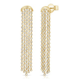 14K Gold Diamond Long Dangle Earrings - 2.73 CT