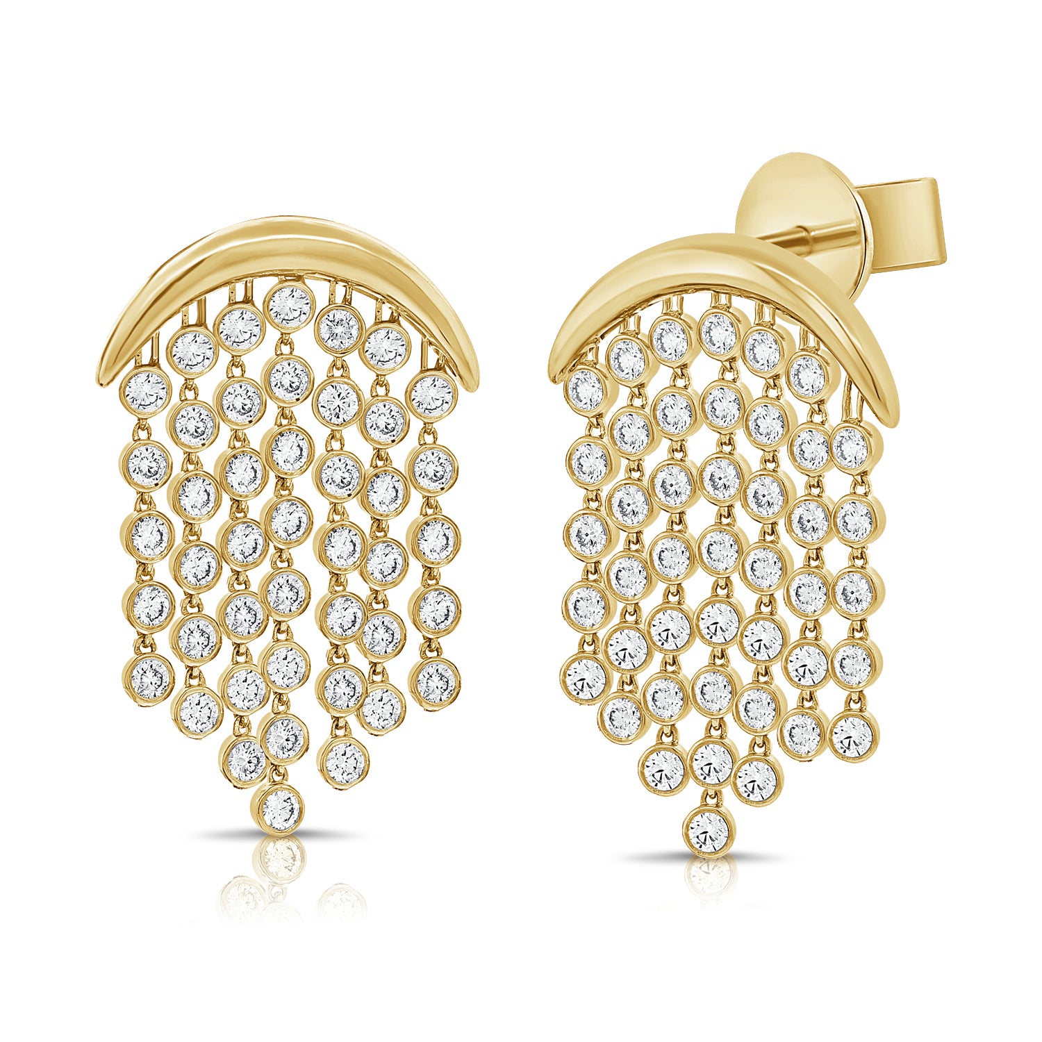 14K Gold Diamond Dangle Earrings - 5.18 CT