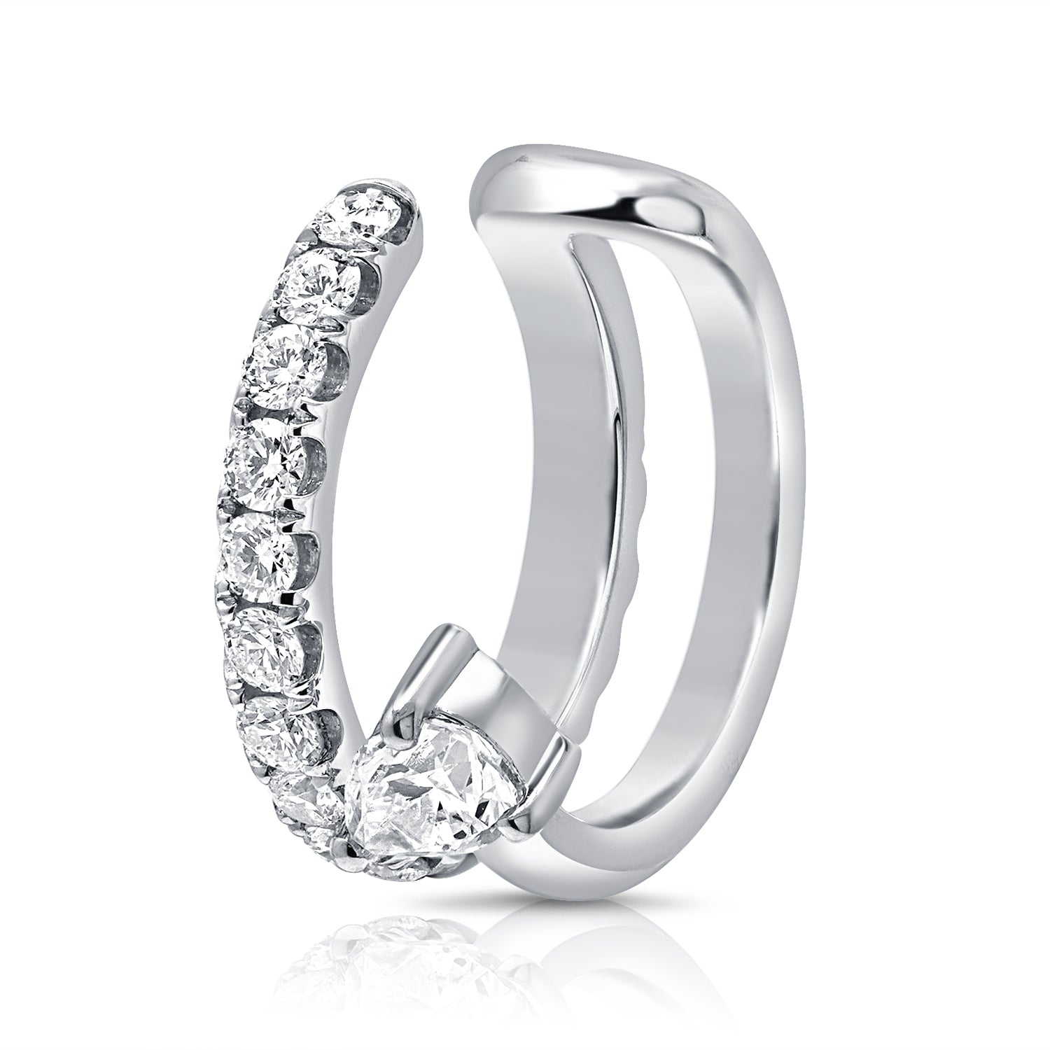 14K Gold Single Diamond Ear Cuff- 0.43 CT