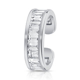 14K Gold Single Diamond Baguette Earing Cuff - 0.90 CT