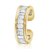14K Gold Single Diamond Baguette Earing Cuff - 0.90 CT