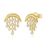 14K Gold Diamond Dangle Earrings-0.95 CT