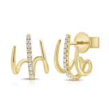 14K Gold Diamond Cage Earrings - 0.26 CT