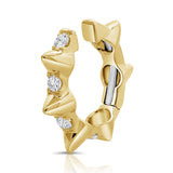 14K Gold Single Diamond Ear Cuff - 0.12 CT