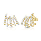 14K Gold Diamond Cage Earrings- 1.97 CT