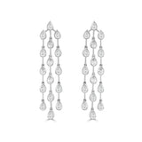 14K Gold Bezel Set Pear Shape Diamond Triple Drop Earrings - 3.78 CT