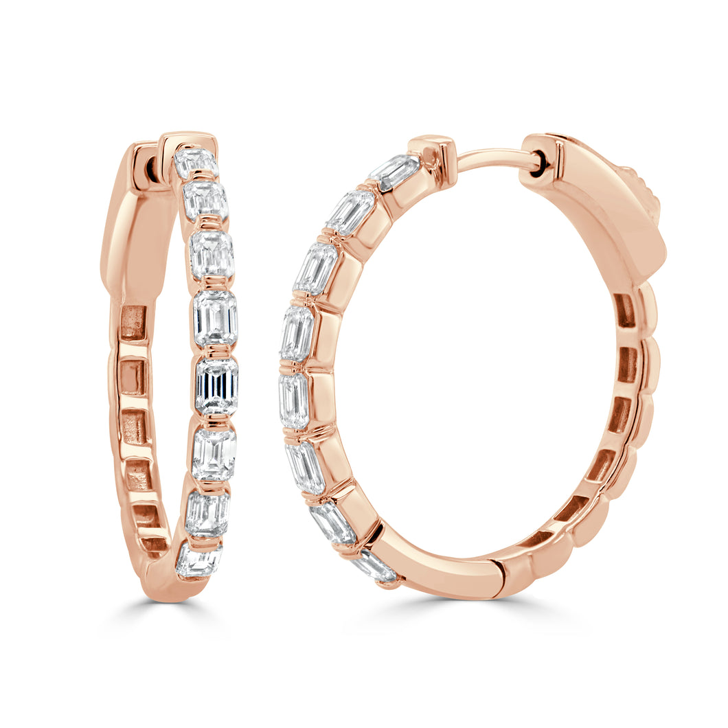 14K Gold & Emerald-Cut Diamond Earrings