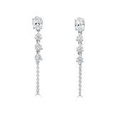 14K Gold Oval Cut & Round Diamond Earrings - 0.70ct