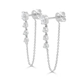 14K Gold Oval Cut & Round Diamond Earrings - 0.70ct