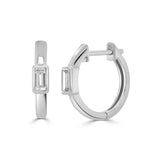 14K Gold Diamond Baguette Hoop Earrings- 0.28 CT