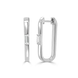 14K Gold Diamond Baguette Hoop Earrings- 0.40 CT