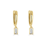 14K Gold Diamond Baguette Huggie Earring- 0.32 CT