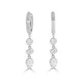 14K Gold Mixed Diamond Dangle Earrings - 0.97 CT