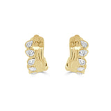 14K Gold Pear Shape Diamond Hoop Earrings- 0.82 CT