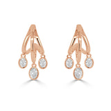 14K Gold Diamond Dangle Earrings - 1.10 CT