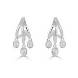 14K Gold Diamond Dangle Earrings - 1.10 CT