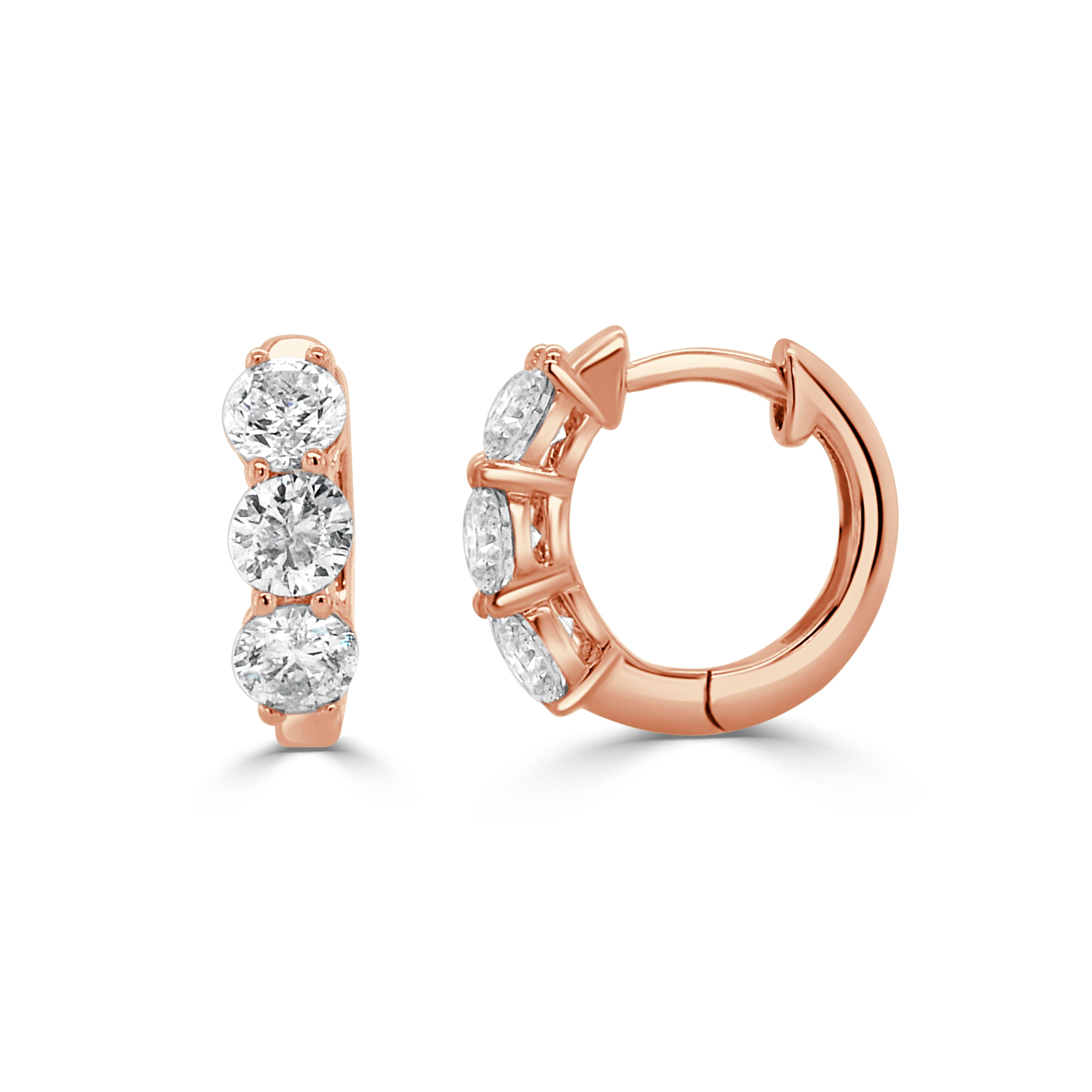 14K Gold Diamond Huggie - 1.06 CT