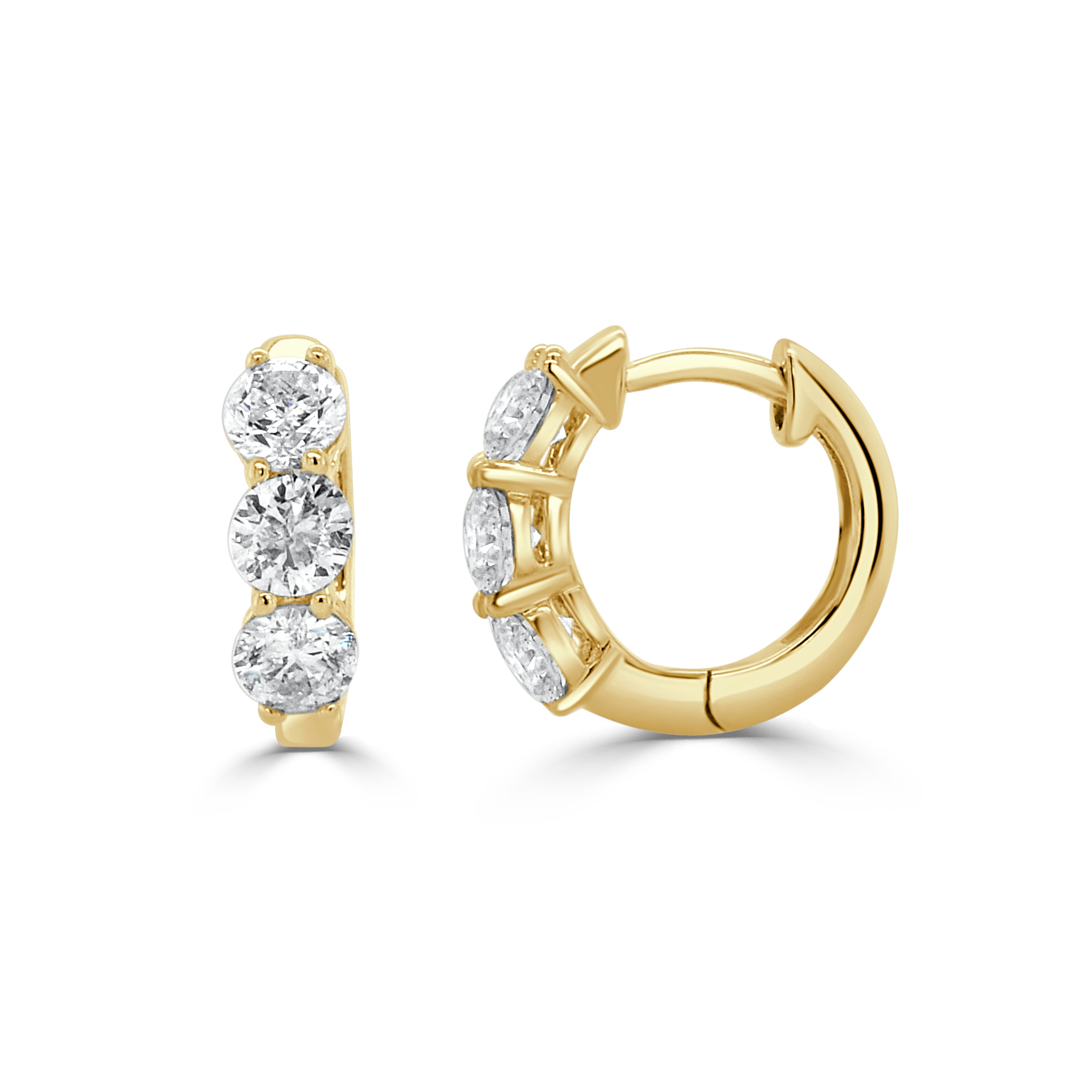 14K Gold Diamond Huggie - 1.06 CT