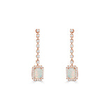 14K Gold Opal & Diamond Drop Dangle Earrings - 0.48 CT