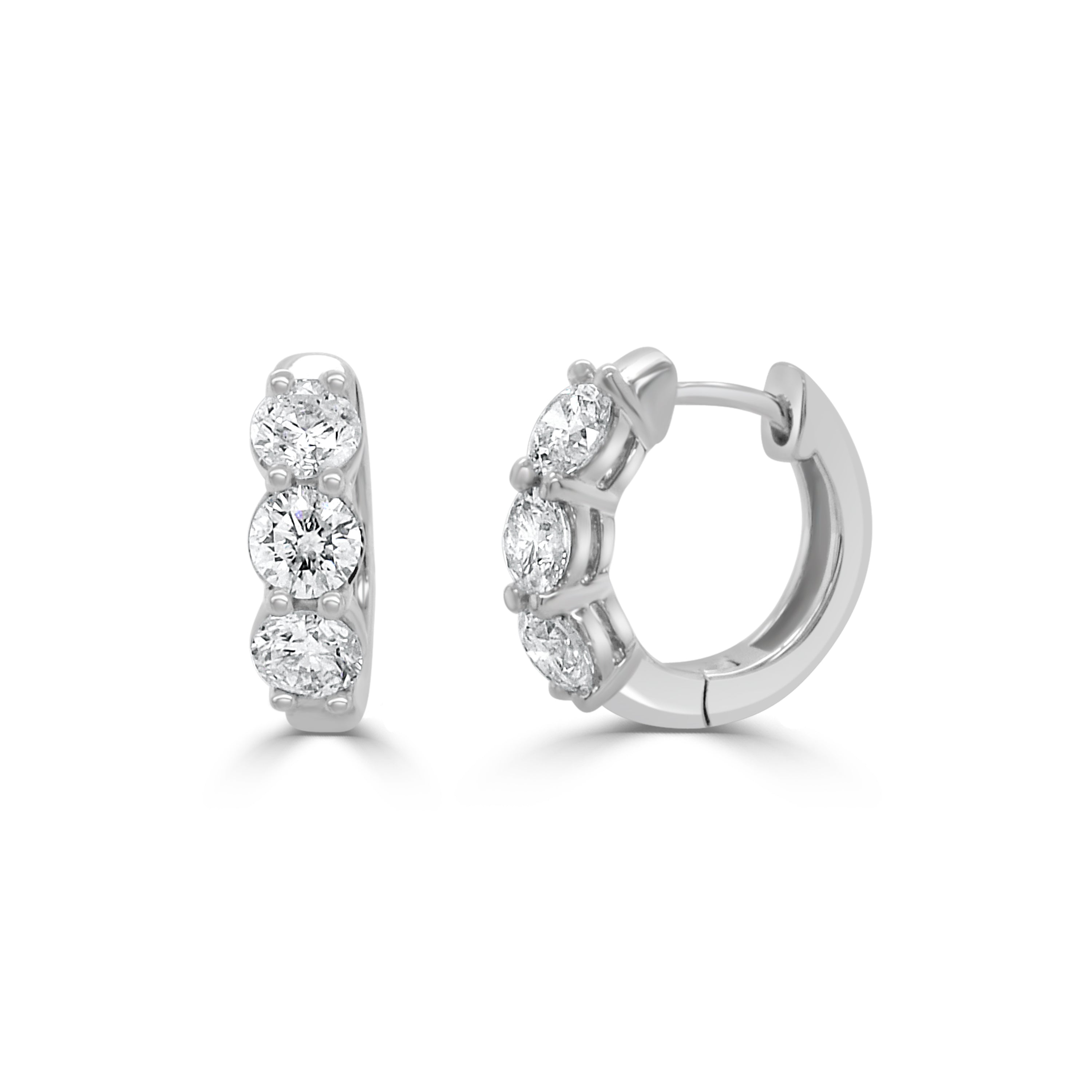 14K Gold Diamond Huggie - 1.27 CT