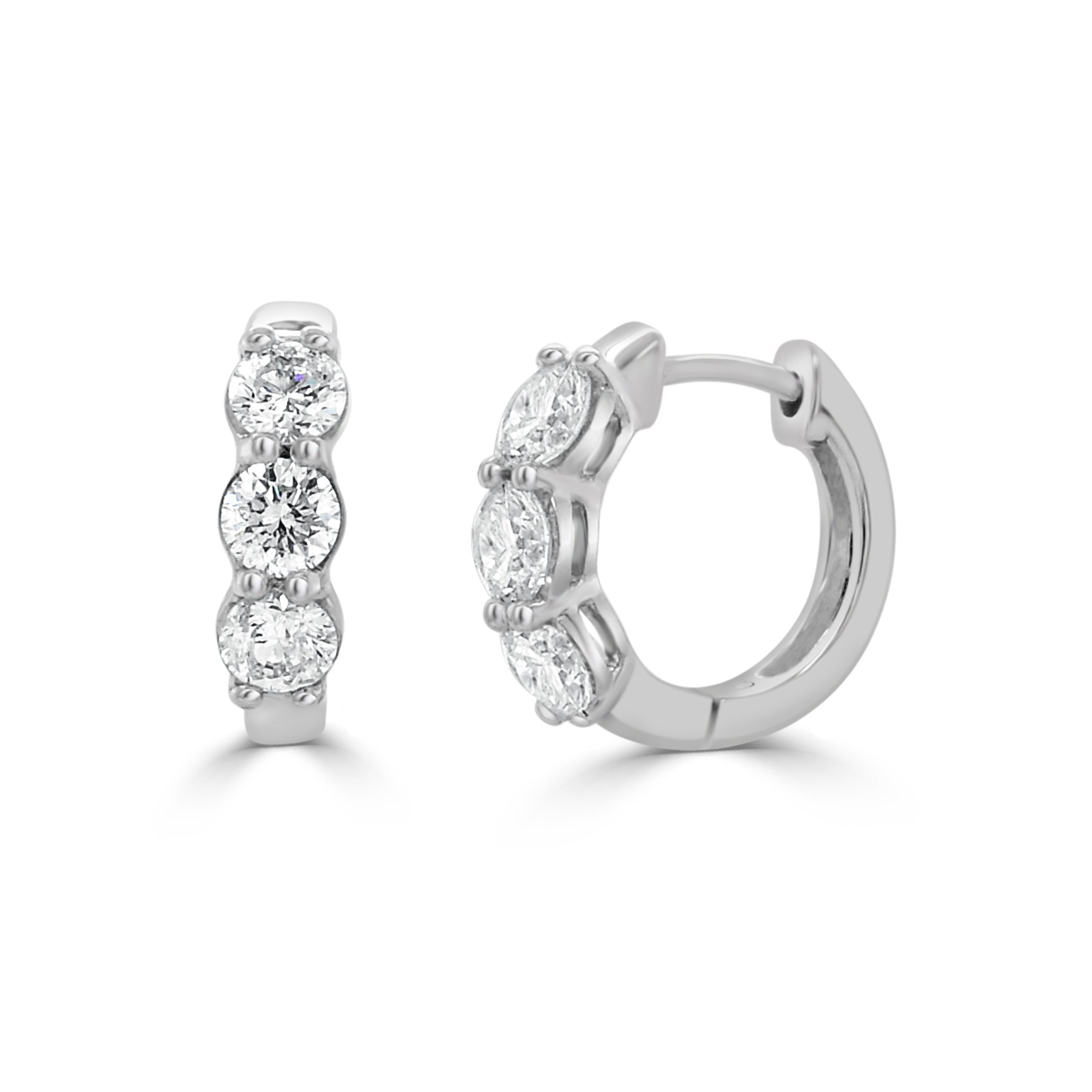 14K Gold Diamond Huggie - 0.65 CT