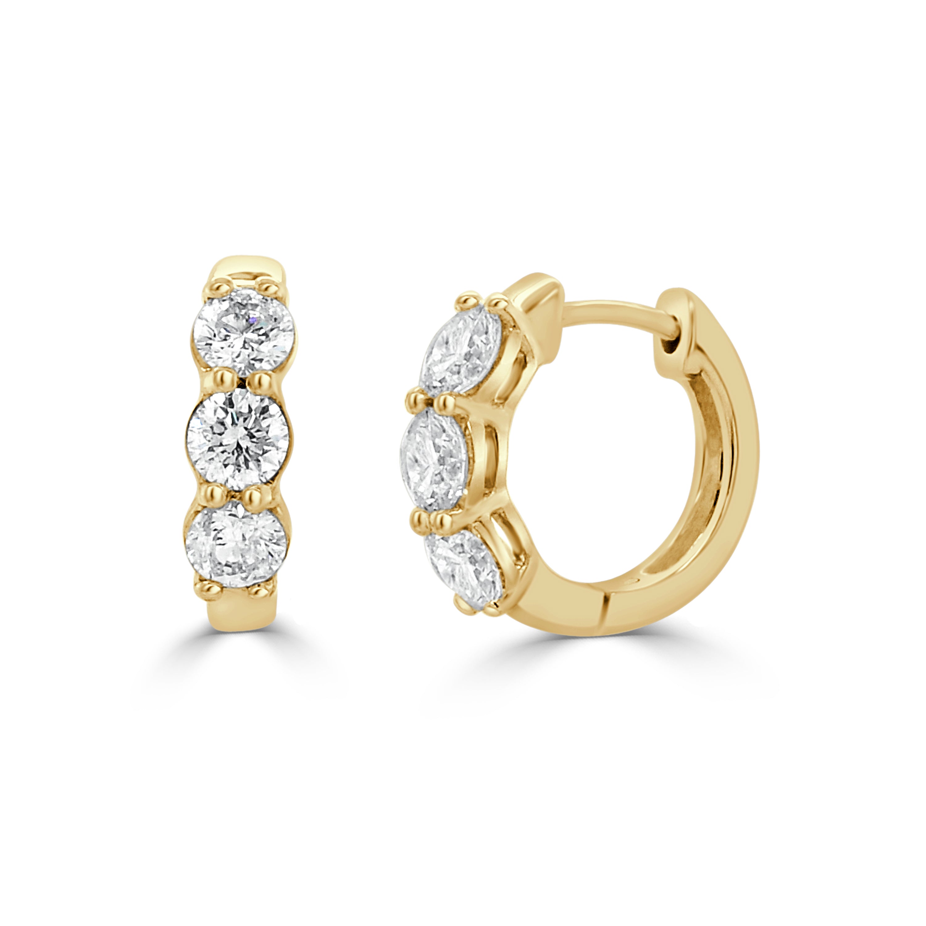 14K Gold Diamond Huggie - 0.65 CT