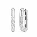 18K Gold Diamond Rectangular Earrings - 2.47 CT
