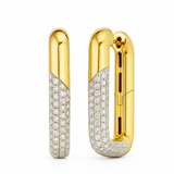 18K Gold Diamond Rectangular Earrings - 2.47 CT