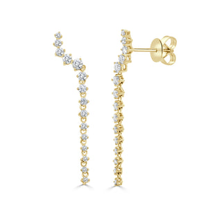 14K Gold & Diamond Long Earrings