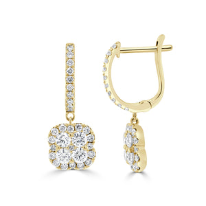 14K Gold & Diamond Dangle Earrings