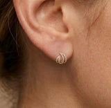 14K Gold Diamond Cage Earrings - 0.81 CT