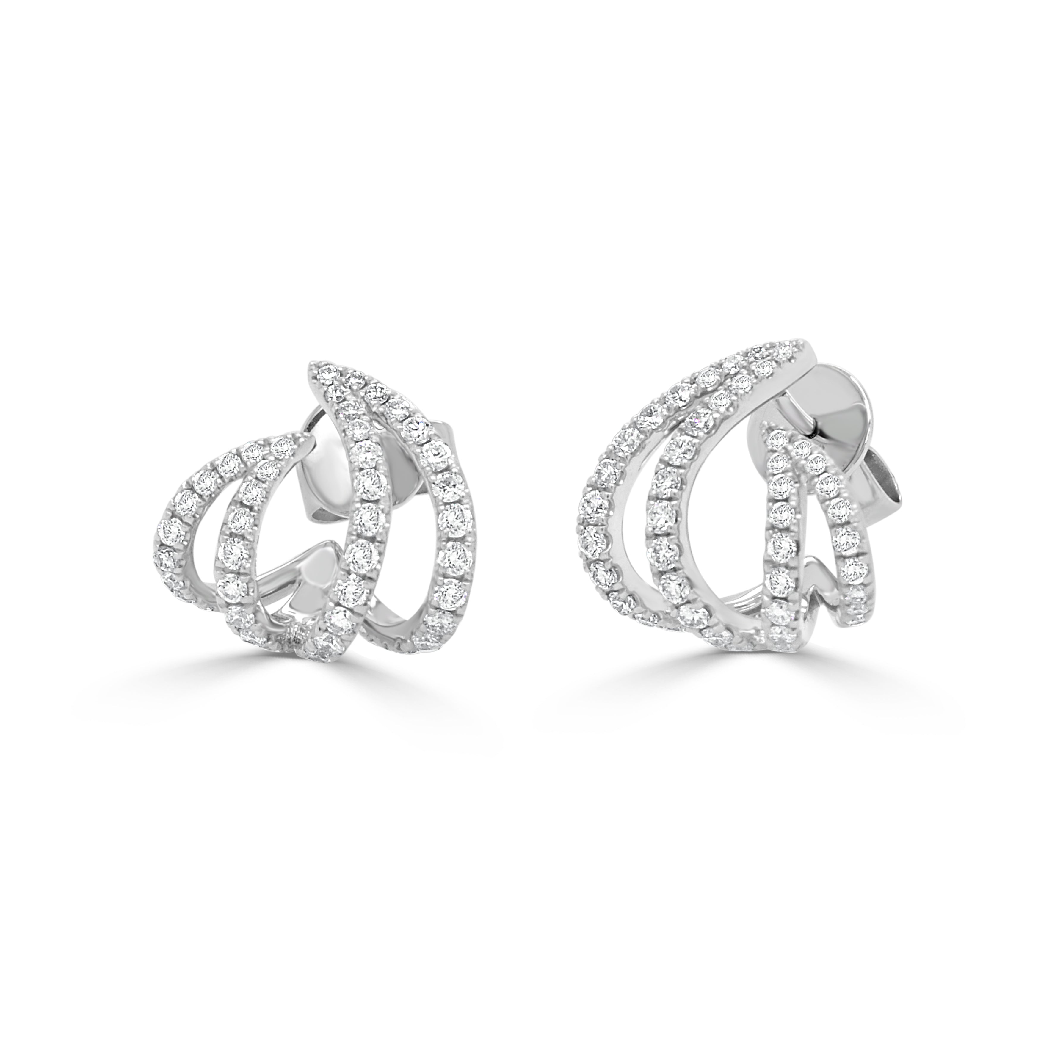 14K Gold Diamond Cage Earrings - 0.81 CT