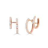 14K Gold Diamond Cuff Huggie Earrings - 0.63 CT